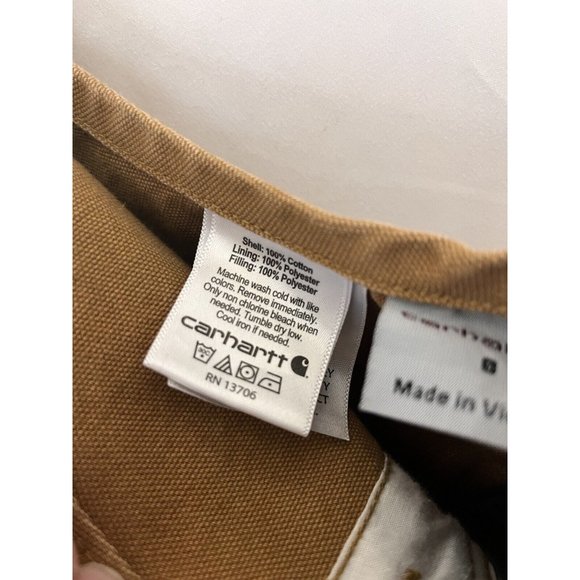 Carhartt Insulated Bib Overalls Duck Youth Size 8 Double Knee - Picture 8 of 13